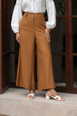 Keira Tan Brown Wide Leg Pants