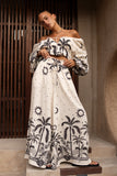 Savani Beige Black Tropical Blouse
