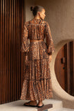 Malika Brown Leopard Maxi Skirt
