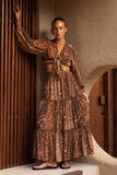 Malika Brown Leopard Maxi Skirt