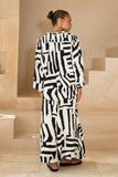 Kaede Black Geo Balloon Sleeve Blouse
