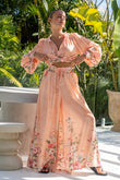 Charlotte Pink Floral Wide Leg Pants