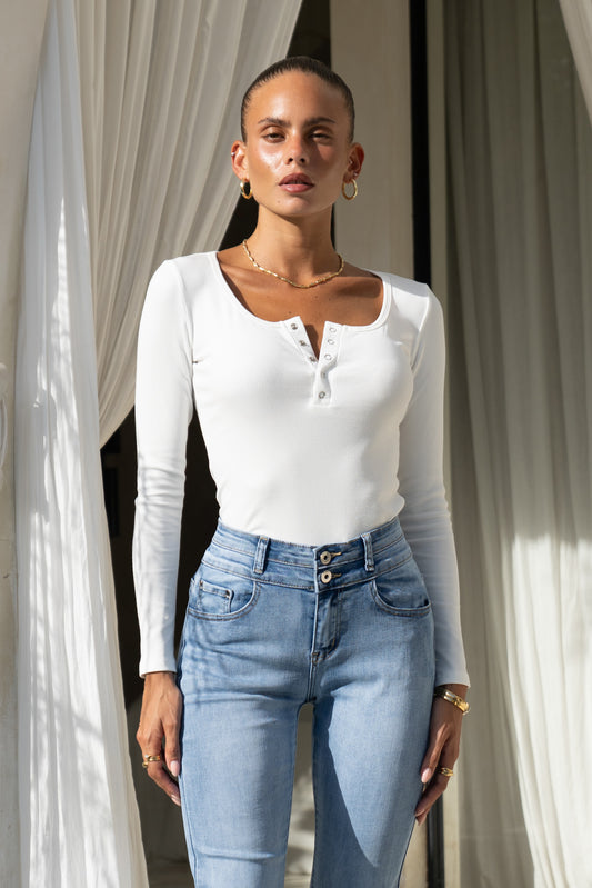 Ida Off-White Long Sleeve Top
