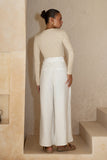 Blaise Camel Cream Stripe Ribbed Long Sleeve Top