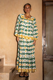 Emeris Green Abstract Blouse
