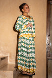Emeris Green Abstract Maxi Skirt