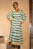 Emeris Green Abstract Maxi Skirt