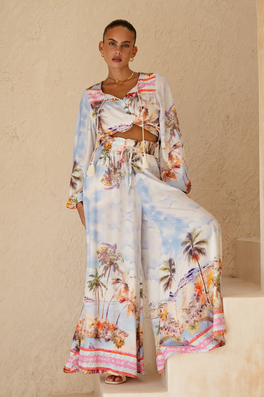 Saint Tropez Multicolour Tropical Wide Leg Pants
