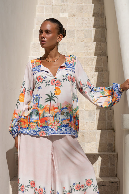 Zoraida Multicolour Tropical Blouse