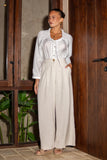 Lena White Lace Trim Blouse