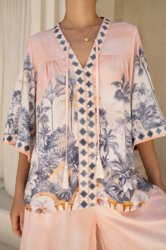 Marzella Pink Tropical Shirt