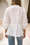 Birdie White Eyelet Lace Detail Blouse