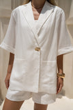 Sora White Notch Collar Shirt