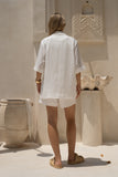 Sora White Notch Collar Shirt