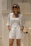 Sora White Tailored Shorts