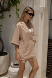Sora Camel Notch Collar Shirt