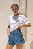 Xio X Knit Patch White T-Shirt