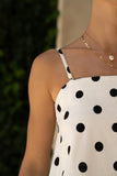 Noella White Black Polka Dot Cami Top