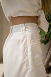 Sera White Contrast Stitch Shorts