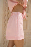 Sera Pink Contrast Stitch Shorts