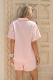 Sera Pink Contrast Stitch Shirt