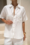 Sera White Multi Contrast Stitch Shirt