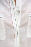 Sera White Multi Contrast Stitch Shirt