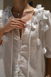 Bloom White Floral Appliqué Blouse