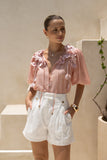 Bloom Pink Floral Appliqué Blouse