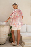 Gezelle Pink Floral Puff Sleeve Blouse
