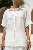 Nessa White Lace Trim Shirt
