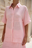 Nessa Pink Lace Trim Shirt