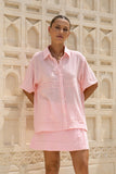 Nessa Pink Lace Trim Shirt