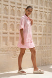 Nessa Pink Lace Trim Shirt
