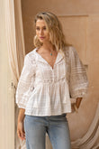 Cecilia Off-White Lace Detail Blouse