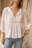 Cecilia Off-White Lace Detail Blouse