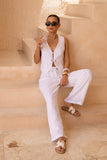 Reva White Tie Up Vest