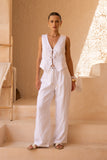 Reva White Tie Up Vest