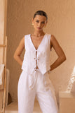 Reva White Tie Up Vest