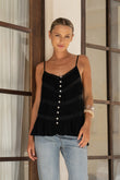 Anwen Black Lace Trim Cami Top