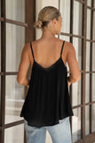 Anwen Black Lace Trim Cami Top