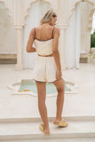 Allie Beige Contrast Shorts