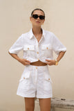 Averie White Tailored Shorts