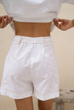 Averie White Tailored Shorts