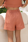 Averie Terracotta Orange Tailored Shorts