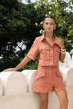 Averie Terracotta Orange Tailored Shorts