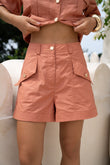 Averie Terracotta Orange Tailored Shorts