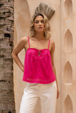 Sana Hot Pink Lace Cami Top