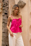Sana Hot Pink Lace Cami Top