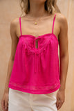 Sana Hot Pink Lace Cami Top